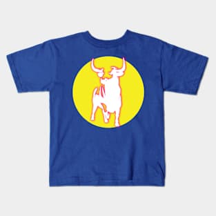 Pink Neon Sign Bull TORO Kids T-Shirt